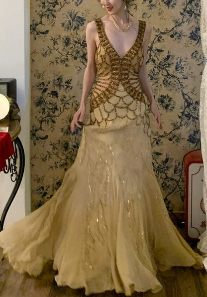 Gorgeous Prom Dress V-neck Mermaid Gala Dress Birthday Party Dress Evening Dress  D4578
