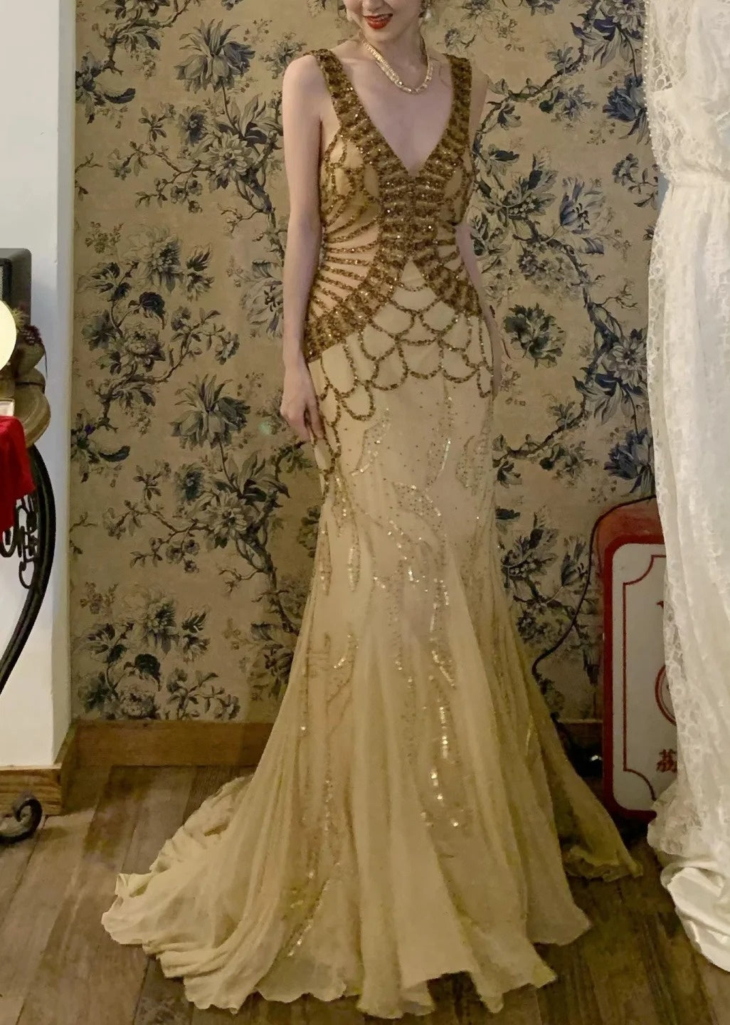 Gorgeous Prom Dress V-neck Mermaid Gala Dress Birthday Party Dress Evening Dress  D4578