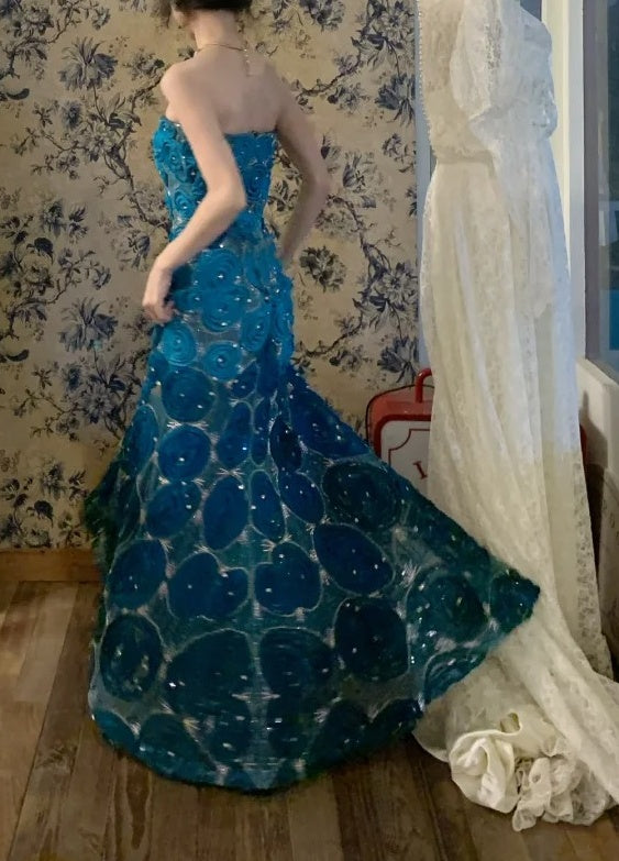 New Arrival Prom Dress Strapless Mermiad Gala Dress Birthday Party Dress Evening Dress  D4580