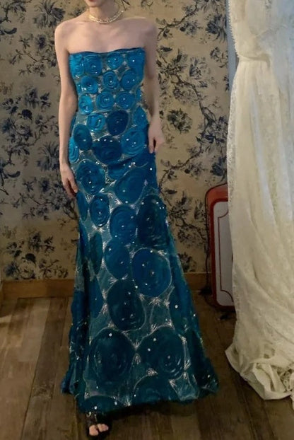 New Arrival Prom Dress Strapless Mermiad Gala Dress Birthday Party Dress Evening Dress  D4580