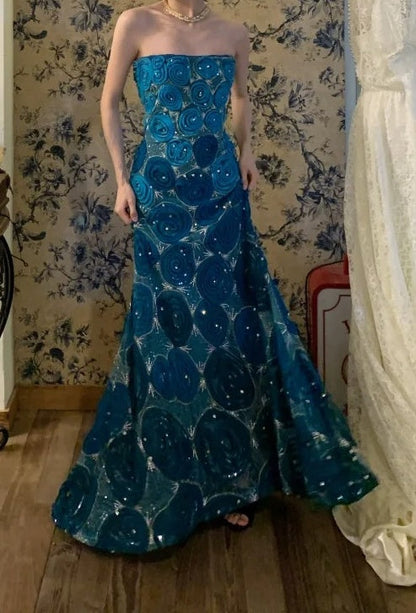 New Arrival Prom Dress Strapless Mermiad Gala Dress Birthday Party Dress Evening Dress  D4580