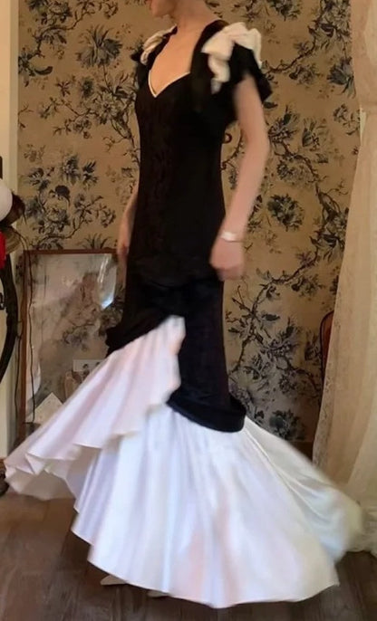 Minimalist Prom Dress V-neck Mermiad Gala Dress Formal Dress Evening Dress  D4581