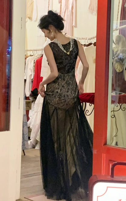 Vintage Prom Dress A Line V-neck Gala Dress Formal Dress Evening Dress  D4582