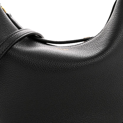 Supple Grained Calfskin Teen Lulu Shoulder Bag Black