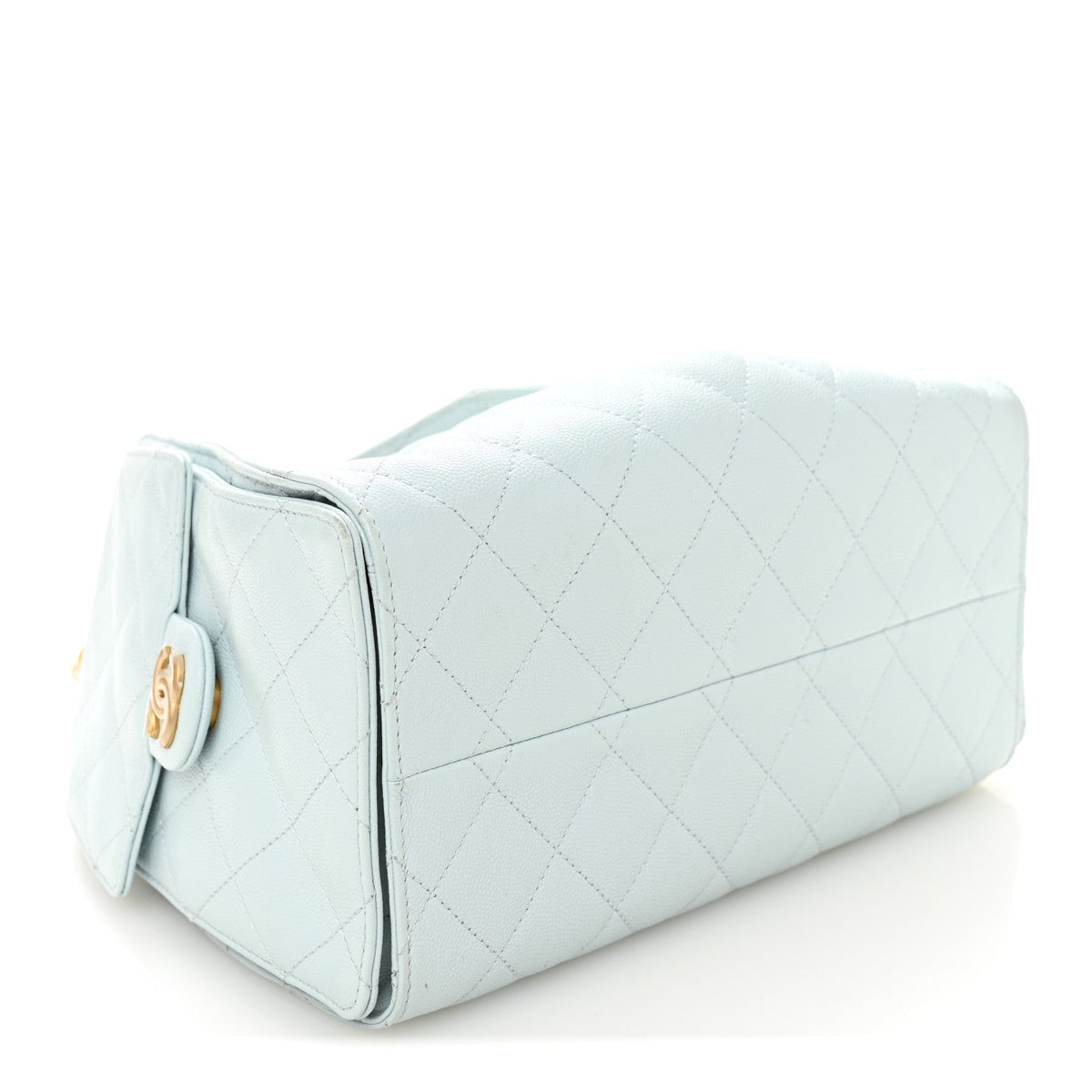 Caviar Quilted Small Chanel 25 Handbag Light Blue
