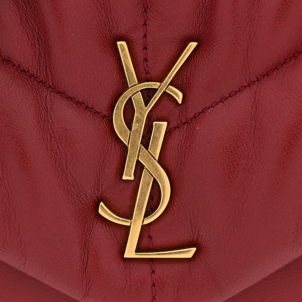 Lambskin Quilted Toy Loulou Puffer Monogram Chain Satchel Red
