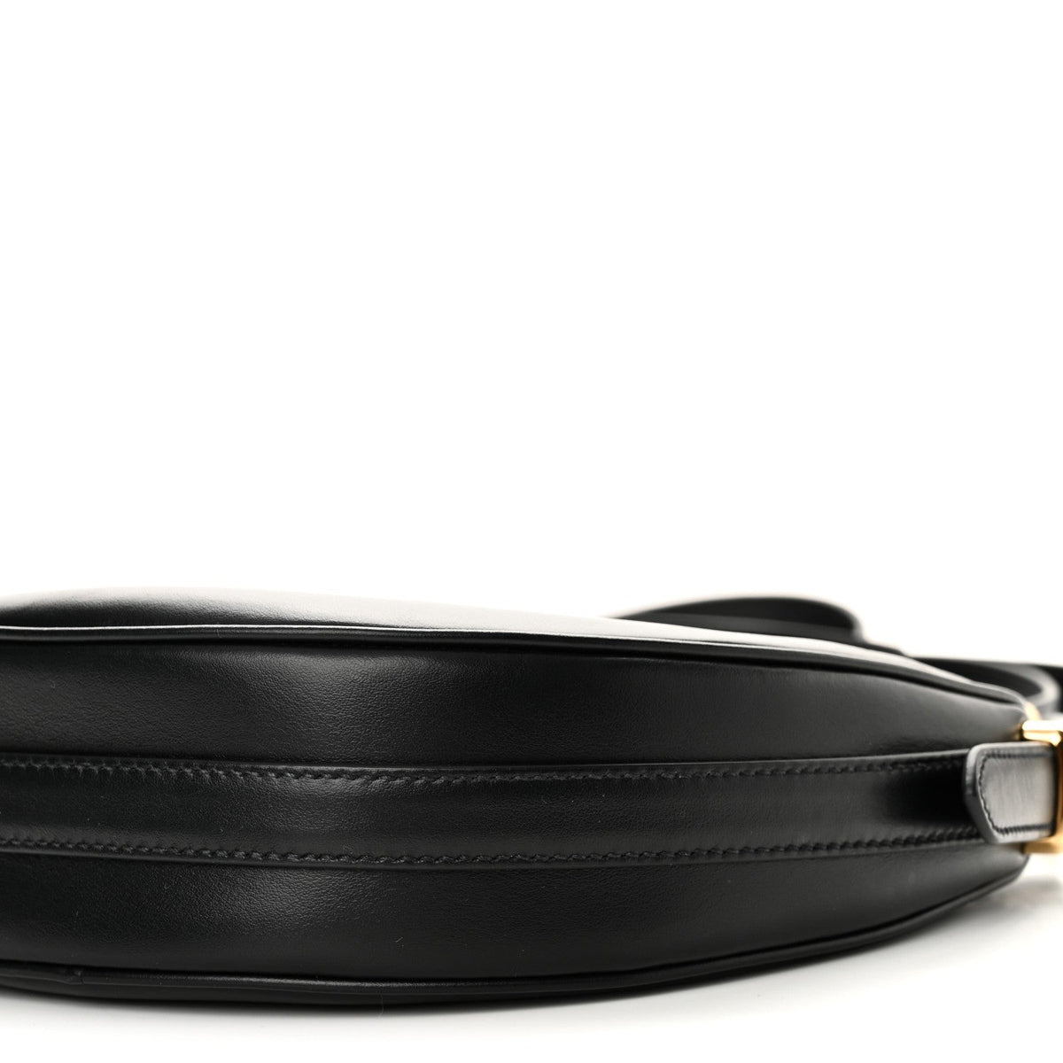 Soft Calfskin Arque Shoulder Bag Black