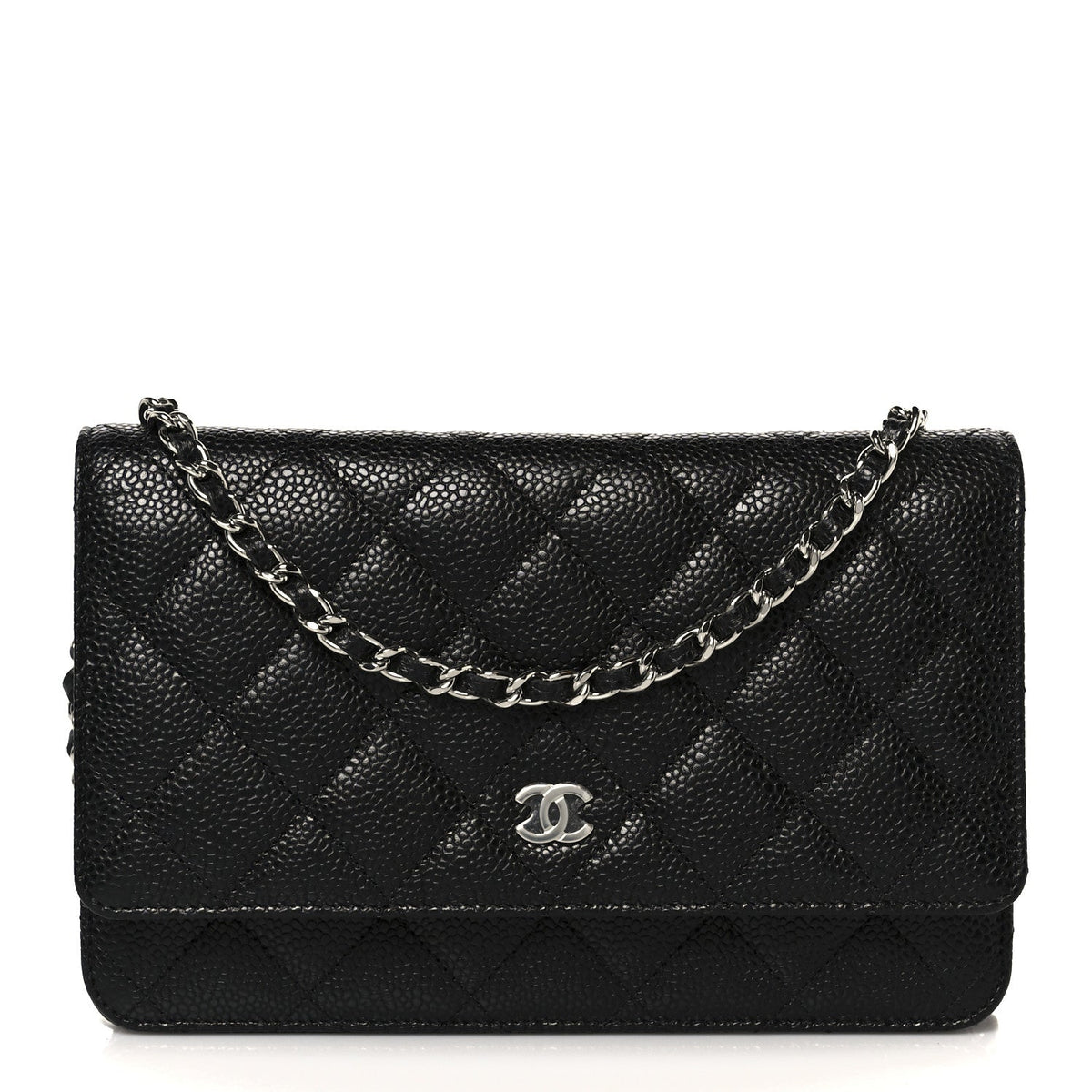 Caviar Quilted Wallet On Chain WOC Black