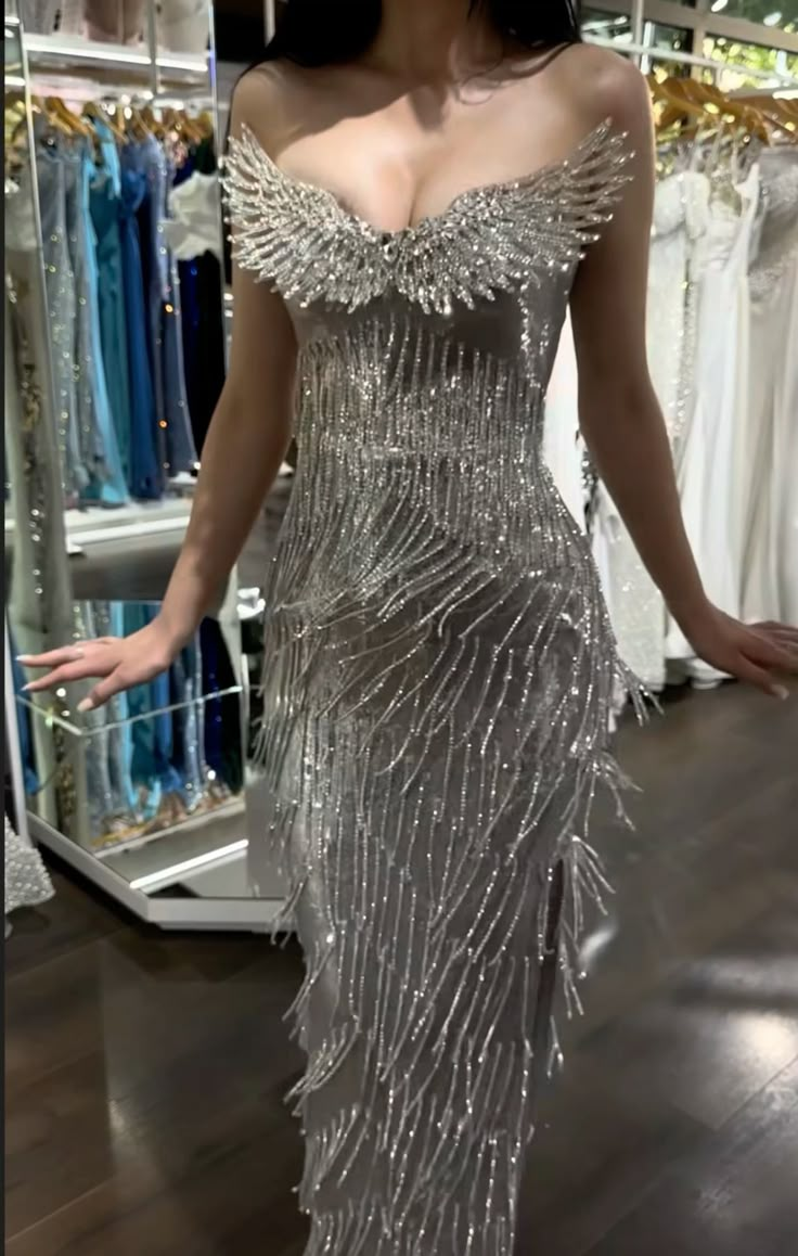 Gorgeous Sweetheart Mermaid Beading Tassel Long Party Dress Birthday Outfits, D971