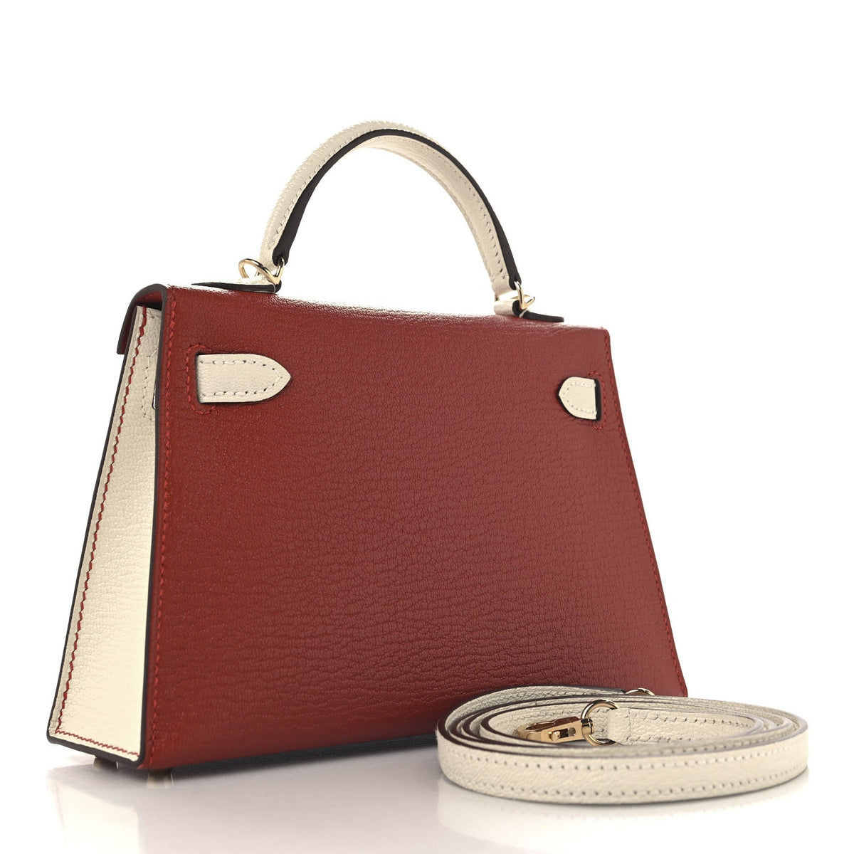 Chevre Mysore Horseshoe Mini Kelly Sellier 20 Brique Nata