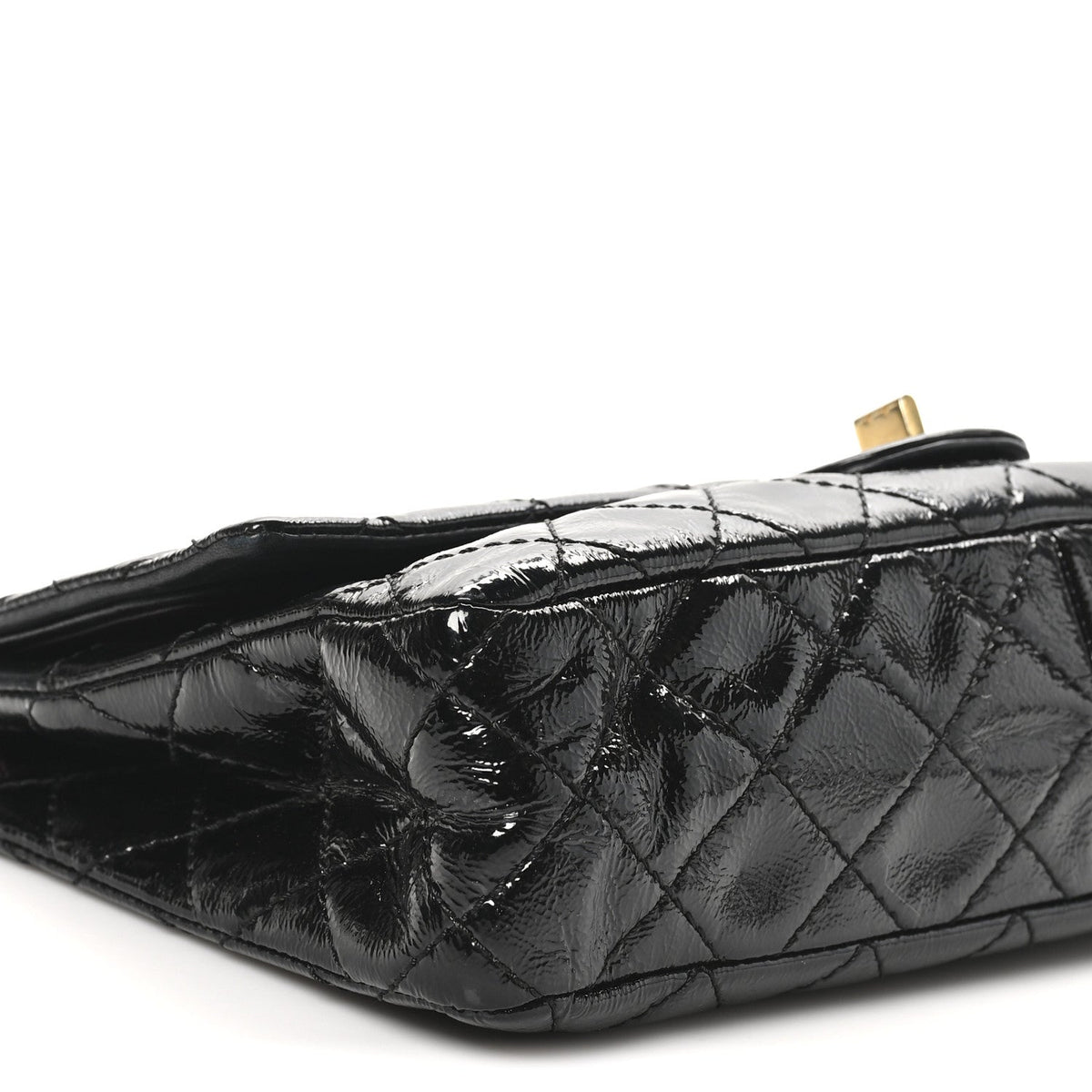 Distressed Patent Quilted 2.55 Reissue 226 Flap Black