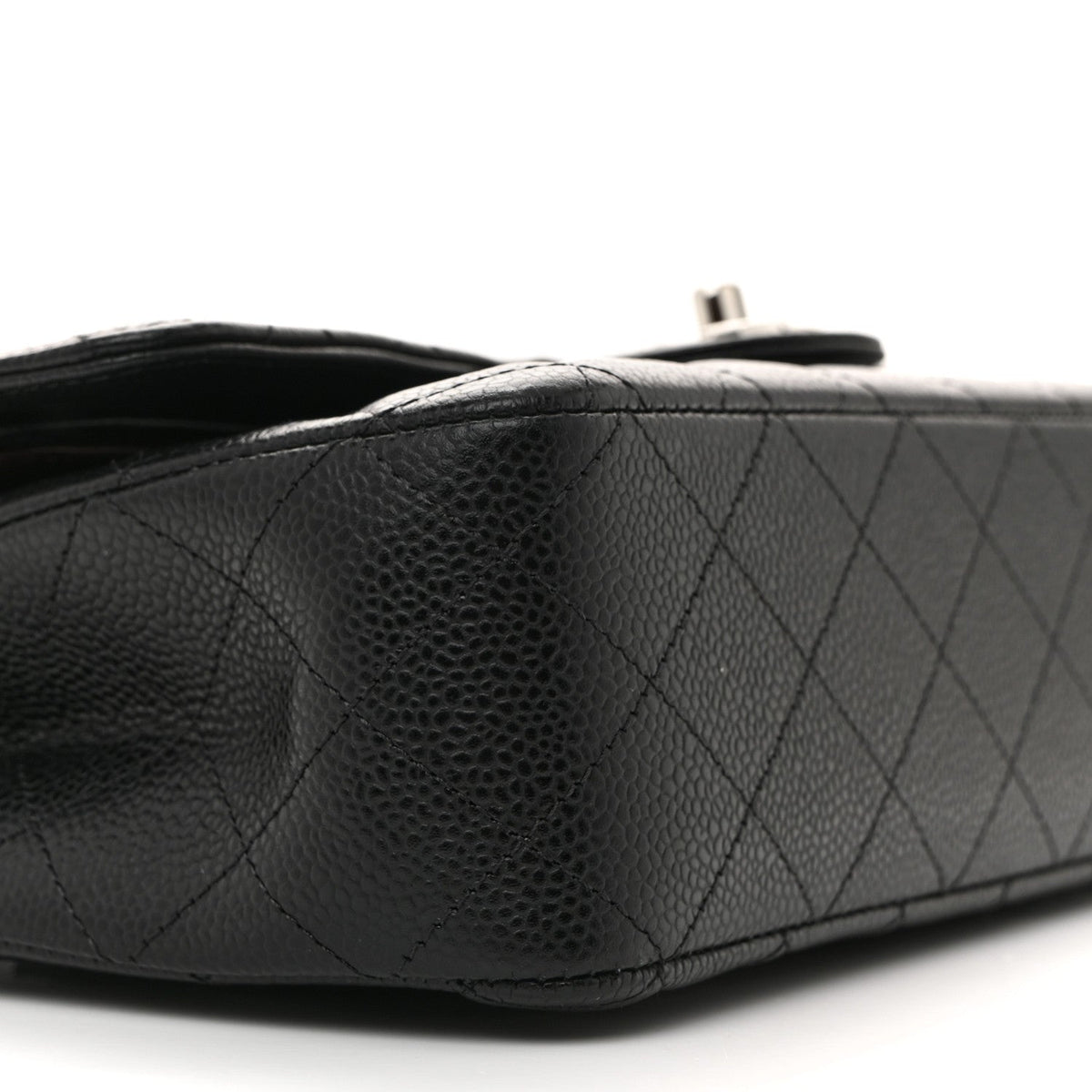 Caviar Quilted Medium Double Flap Black