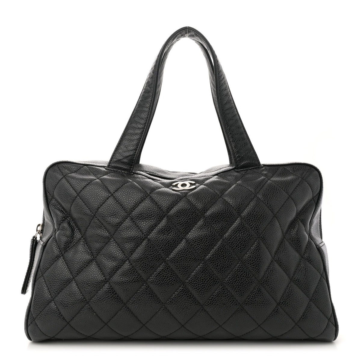 Caviar Quilted Bowler Black
