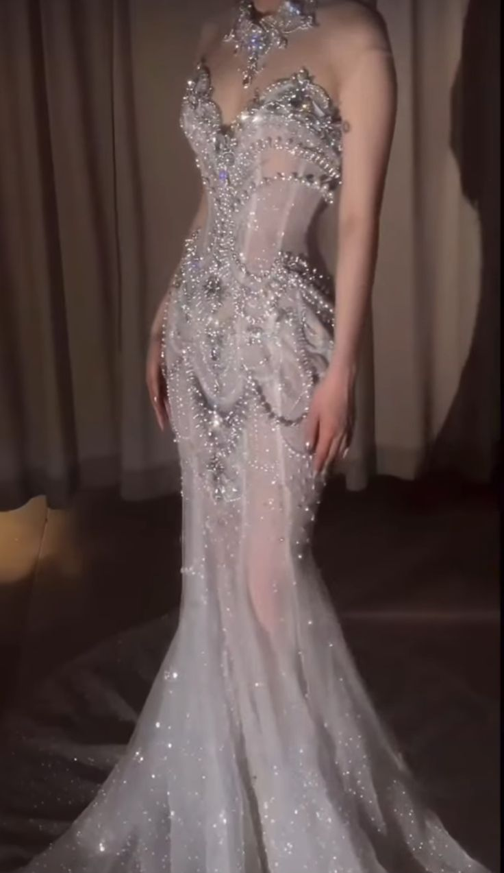 Gorgeous Sweetheart Mermid Beading Long Party Dress Wedding Dress, D778