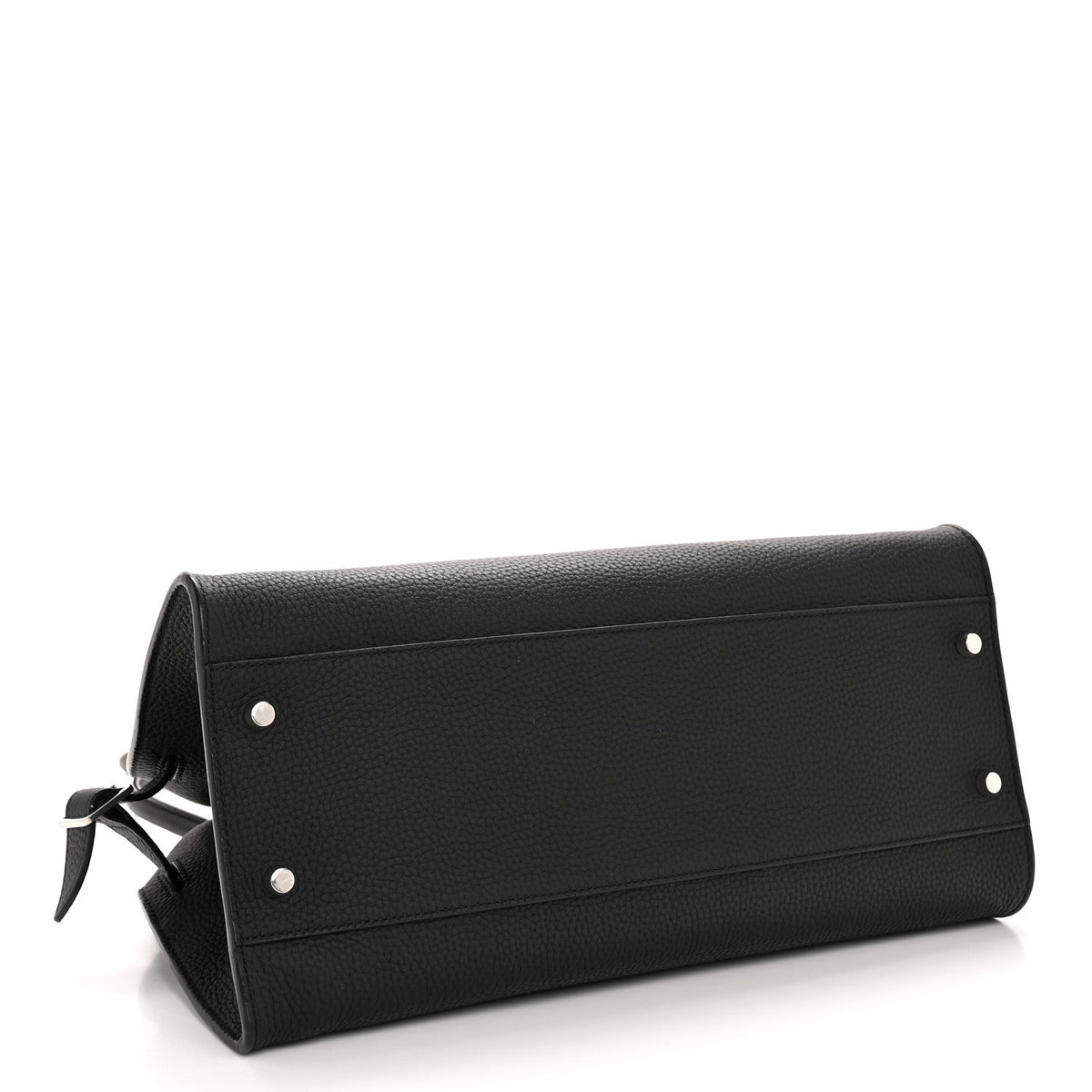 Matte Grained Calfskin Margaux Shoulder 12 Black