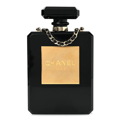 Plexiglass Perfume Bottle Clutch Black