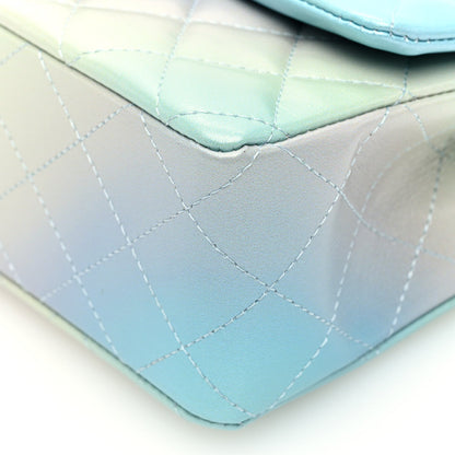 Lambskin Quilted Tie Dye Ombre Mini Rectangular Flap Blue Multicolor