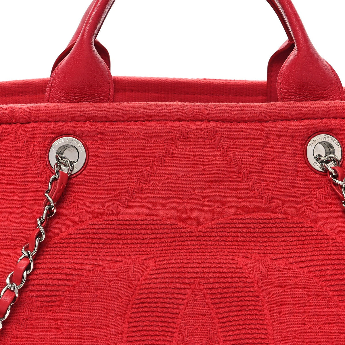 Canvas Large Double Face Shopping Tote Red