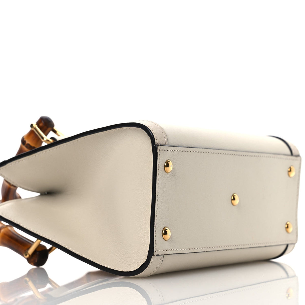 Wonka Grain Calfskin Mini Diana Tote Bag Mystic White