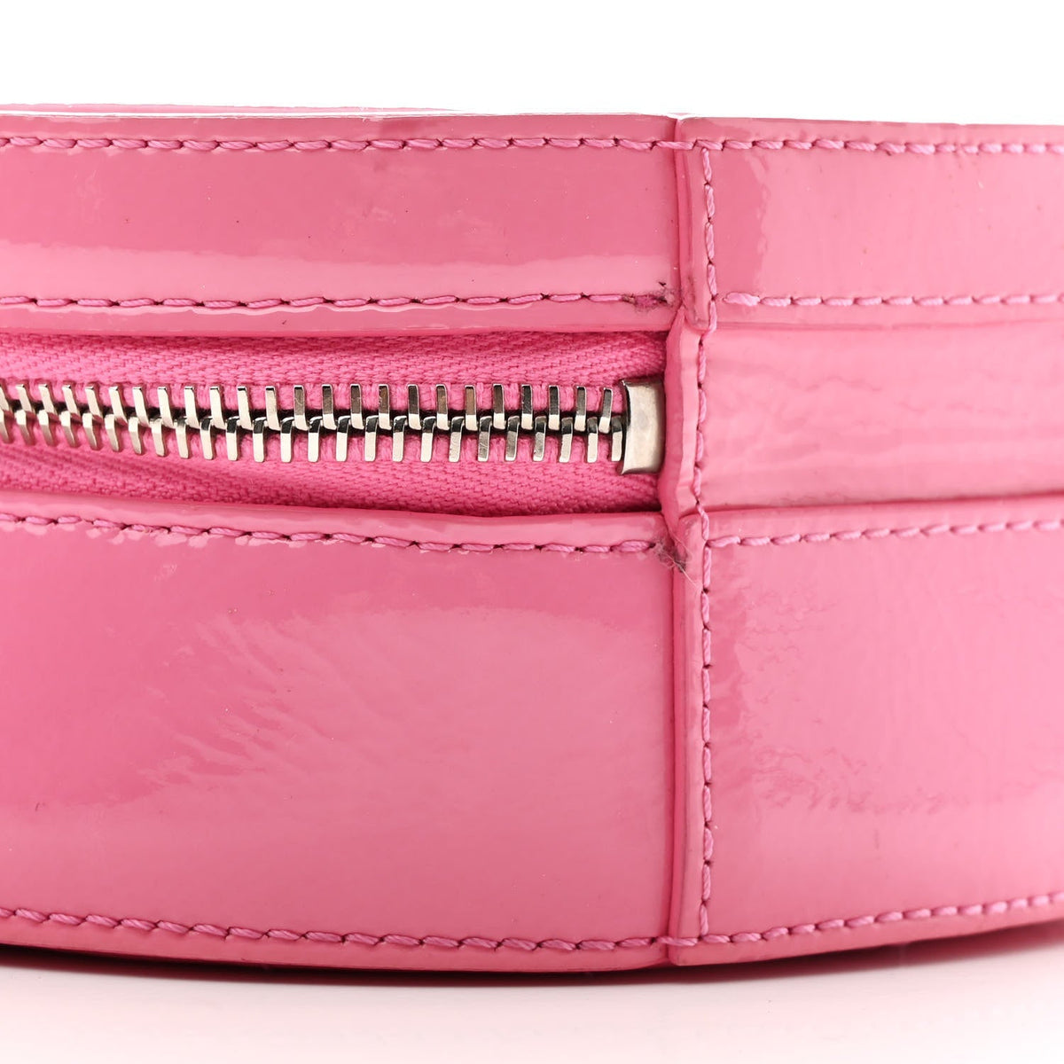 Glazed Calfskin Round As Earth Evening Bag Pink