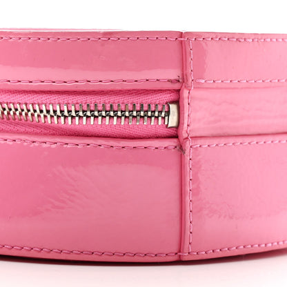 Glazed Calfskin Round As Earth Evening Bag Pink