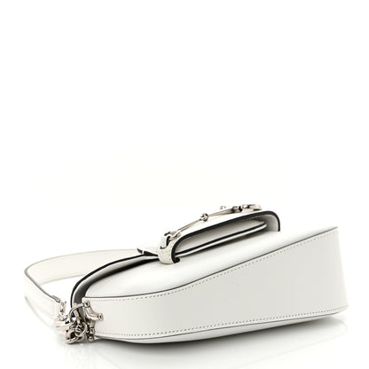 Demetra Mini Horsebit 1955 Asymmetric Shoulder Bag Great White