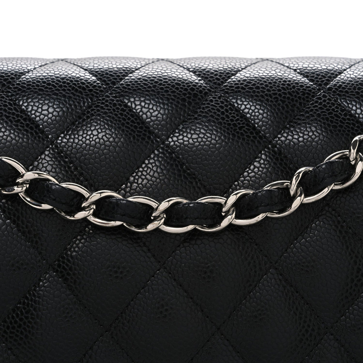 Caviar Quilted Jumbo Double Flap Black
