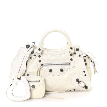 Agneau Arena Neo Cagole Handbag XS Optic White