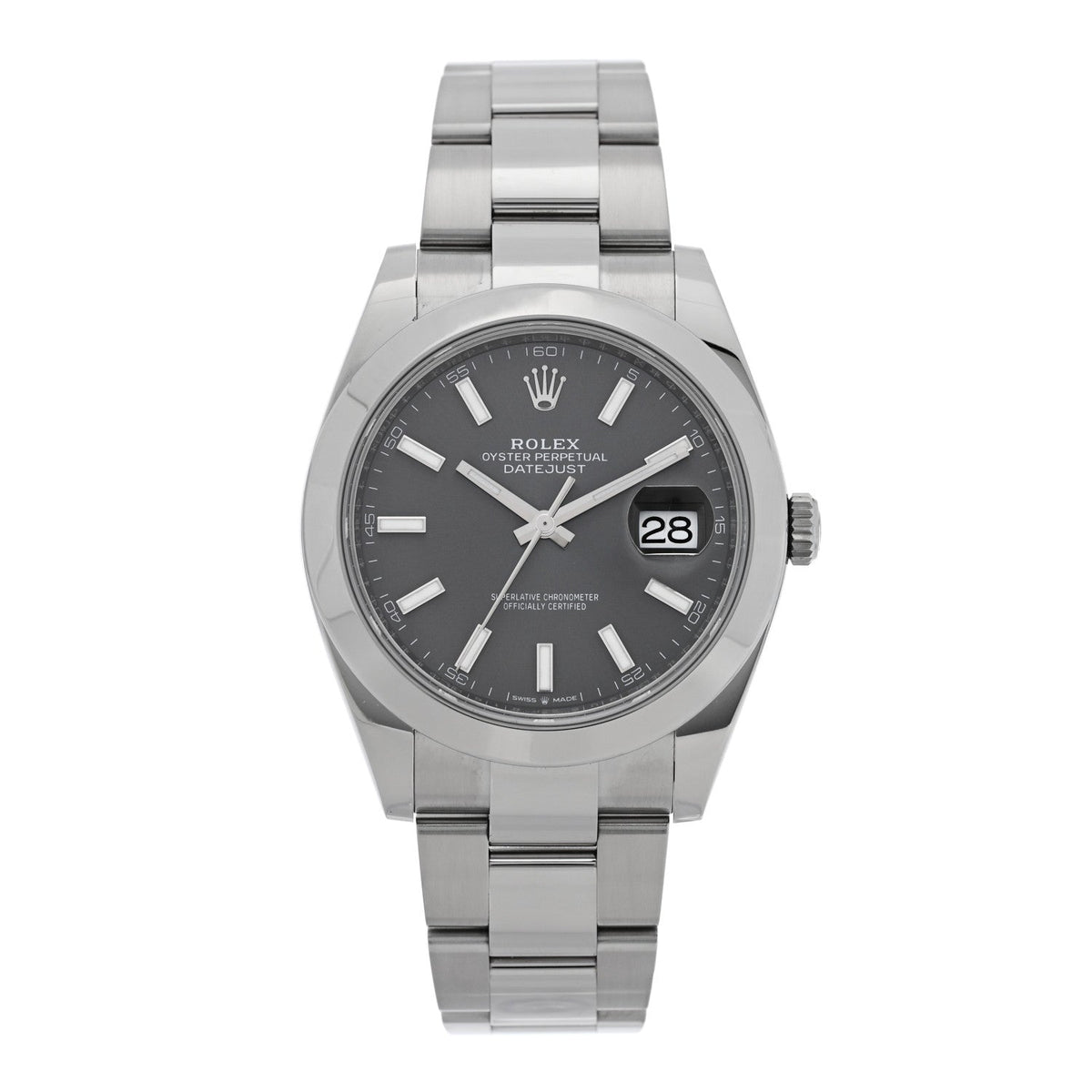 Stainless Steel 41mm Oyster Perpetual Datejust Watch Slate 126300