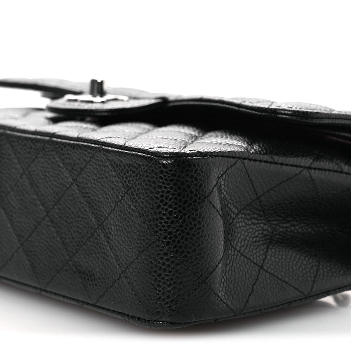 Caviar Quilted Small Double Flap Black