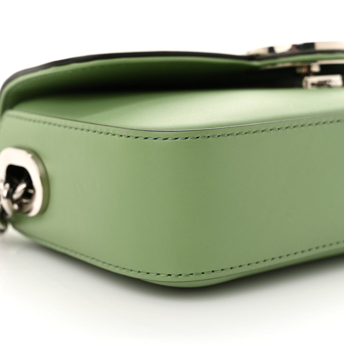 Senna Calfskin Petite GG Top Handle Shoulder Bag Green Soil Grass