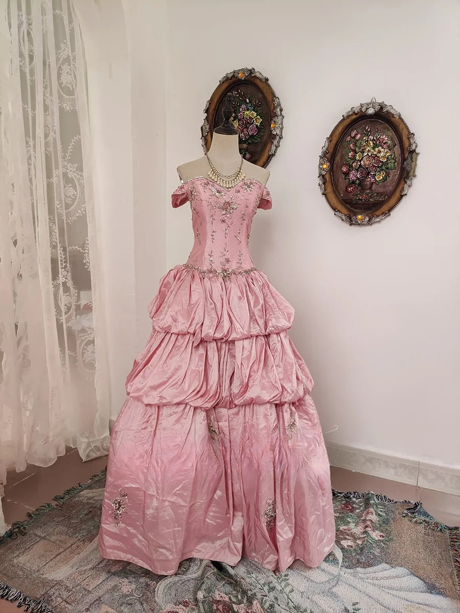 Stunning Prom Dress Off Shoulder Pleated Evening Dress Sweet 16 Dress Ball Gown      D4658