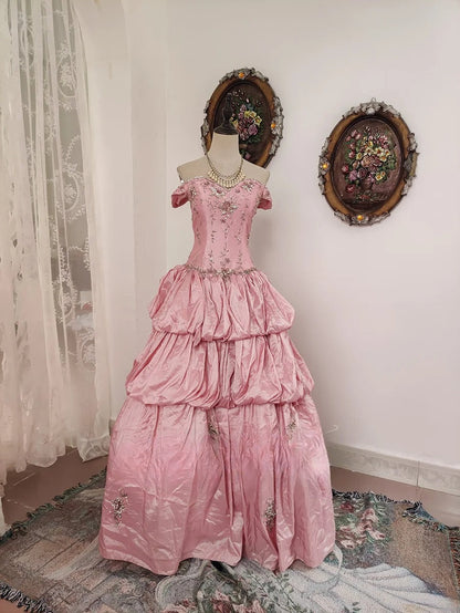 Stunning Prom Dress Off Shoulder Pleated Evening Dress Sweet 16 Dress Ball Gown      D4658