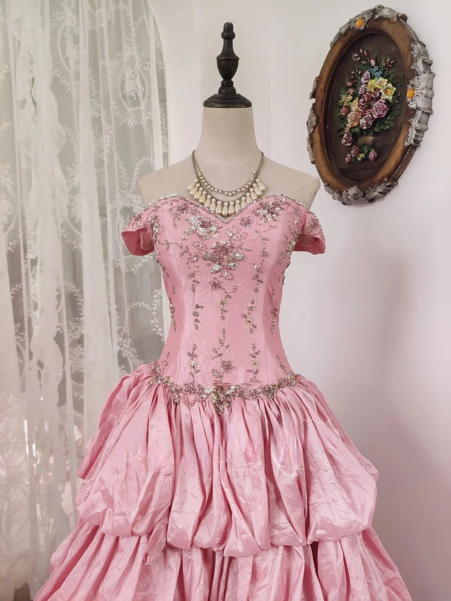 Stunning Prom Dress Off Shoulder Pleated Evening Dress Sweet 16 Dress Ball Gown      D4658