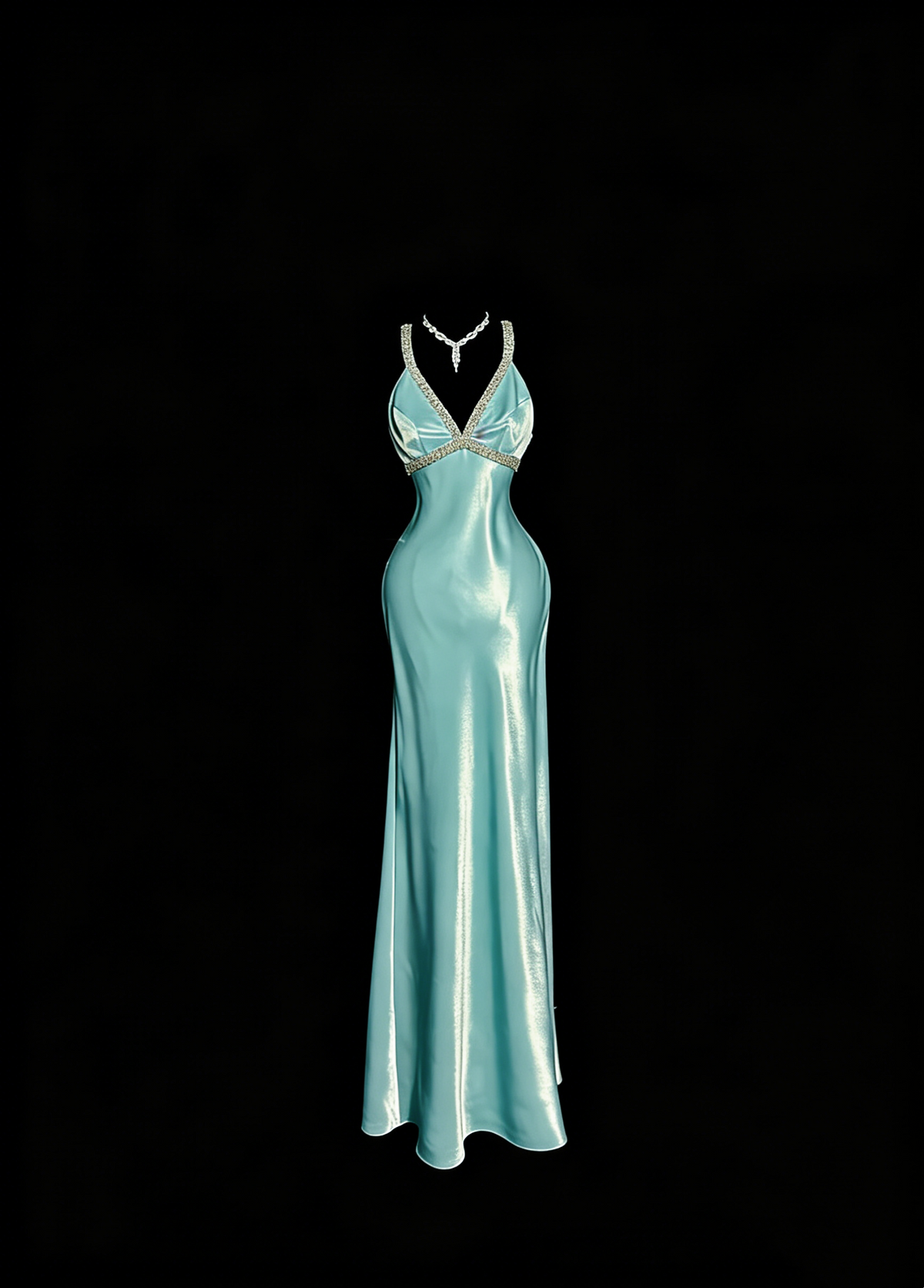 Elegant Prom Dress Satin Light Blue Spaghetti Straps Formal Dress Evening Dresses Wedding Guest Dress      D4665