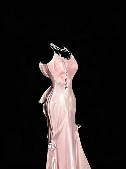 Sweet Prom Dress Light Pink Spaghetti Straps Mermaid Formal Dress Evening Dresses Birthday Party Dress      D4671