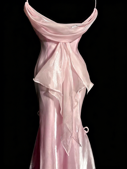 Sweet Prom Dress Light Pink Spaghetti Straps Mermaid Formal Dress Evening Dresses Birthday Party Dress      D4671