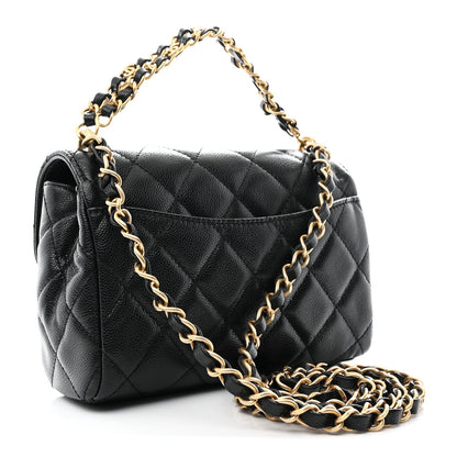 Caviar Quilted Mini Flap Black