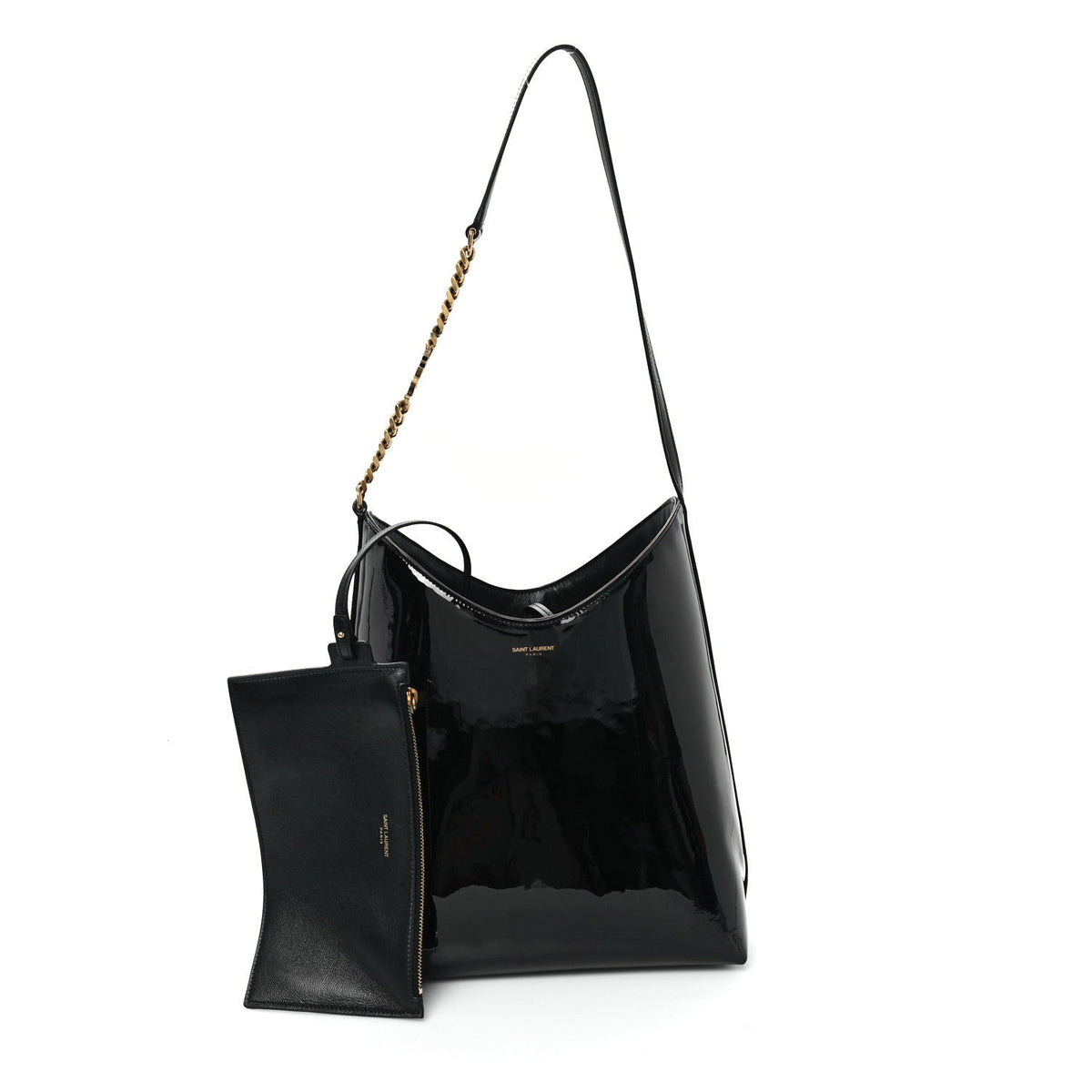 Patent Calfskin Rendez-Vous Hobo Black