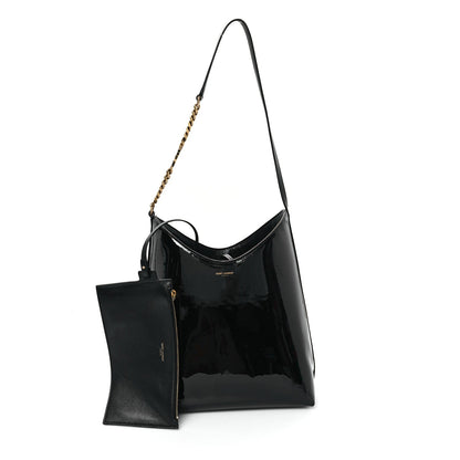 Patent Calfskin Rendez-Vous Hobo Black