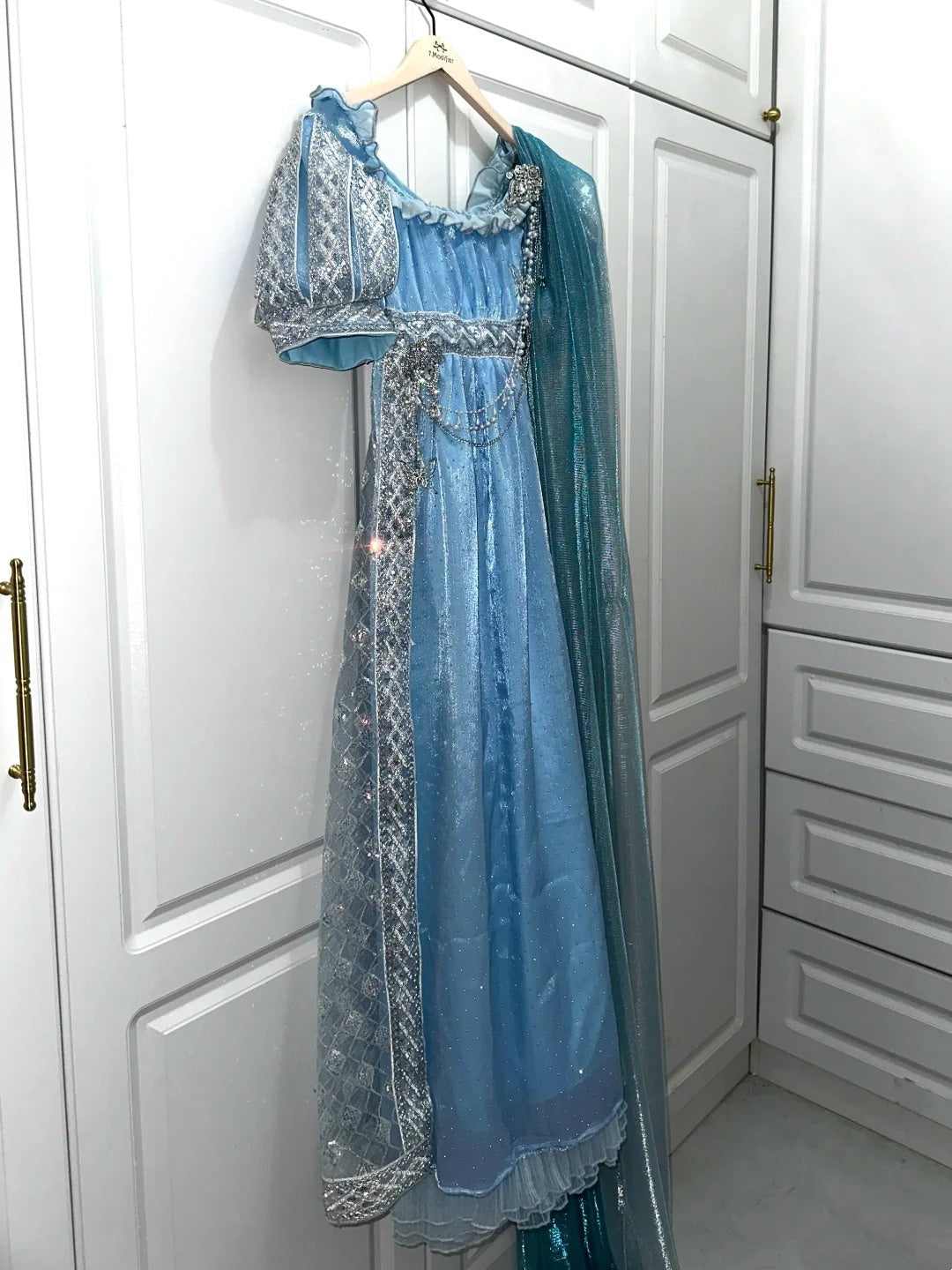 New Arrival Prom Dress Light Blue Square Neck Imperial Dress Evening Dresses Formal Dress      D4687