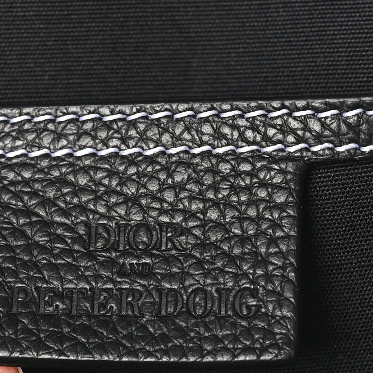 X PETER DOIG Grained Calfskin Slingbag Backpack Black