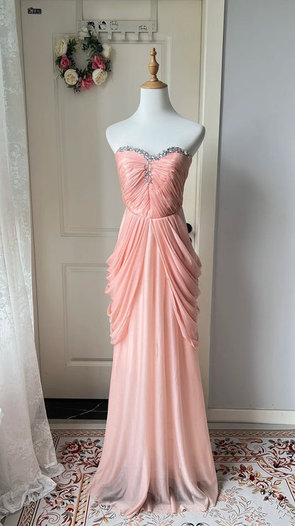 Elegant Prom Dress Sweetheart Pleated Formal Dresses Evening Dress Gala Gown  D4744