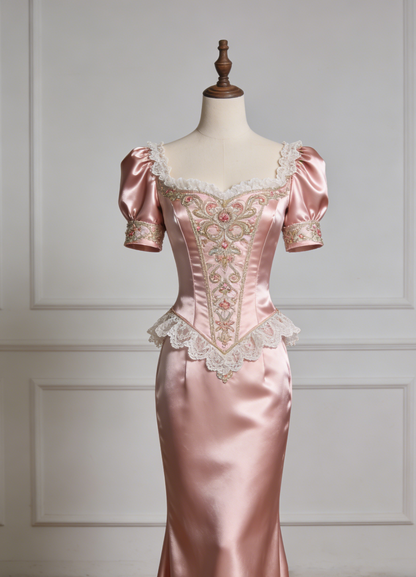 Elegant Prom Dress Pink Square Neck Mermaid Gala Gown Birthday Party Outfits Evening Dress  D4783