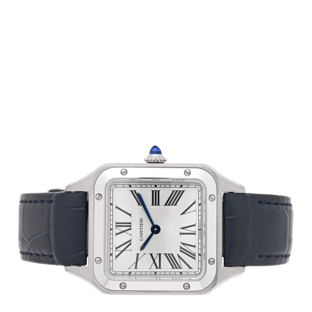 Stainless Steel Alligator 27.5mm Santos Dumont Quartz Watch