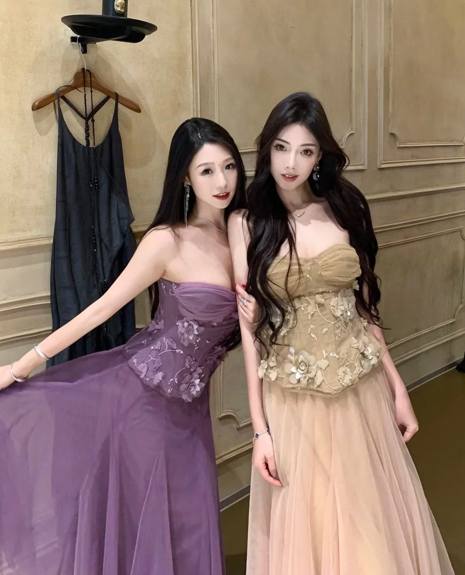 Elegant Prom Dress Sweetheart Pleated Tulle Gala Evening Gown Dress Birthday Party Outfits    D4879