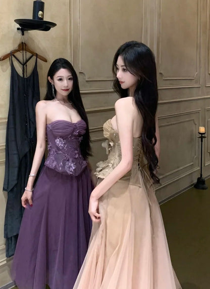 Elegant Prom Dress Sweetheart Pleated Tulle Gala Evening Gown Dress Birthday Party Outfits    D4879
