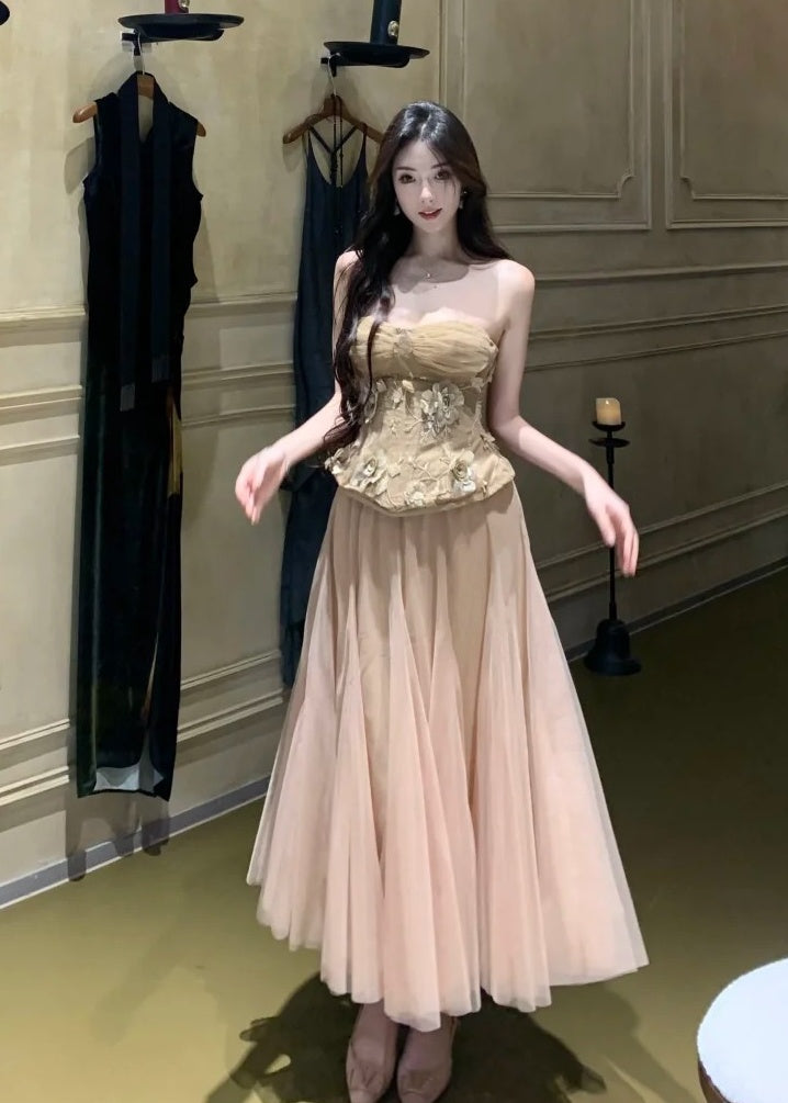 Elegant Prom Dress Sweetheart Pleated Tulle Gala Evening Gown Dress Birthday Party Outfits    D4879