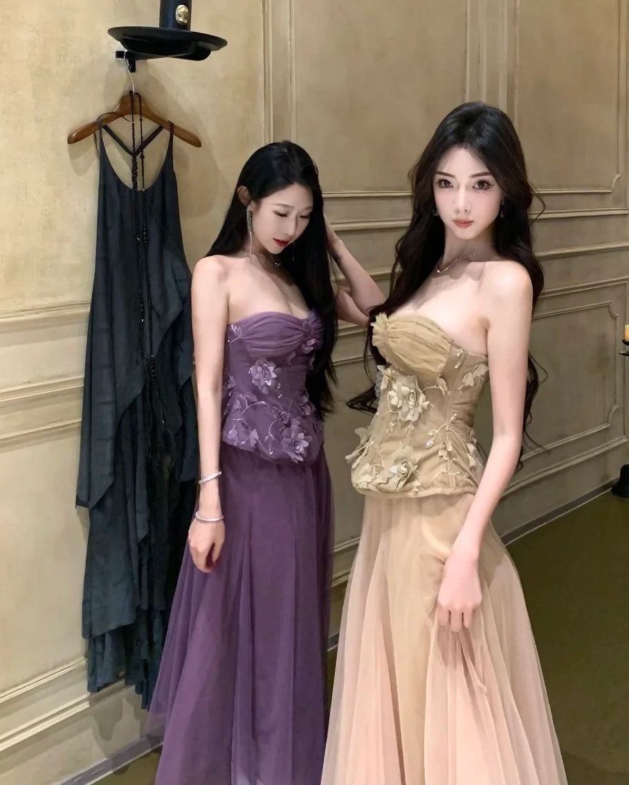 Elegant Prom Dress Sweetheart Pleated Tulle Gala Evening Gown Dress Birthday Party Outfits    D4879