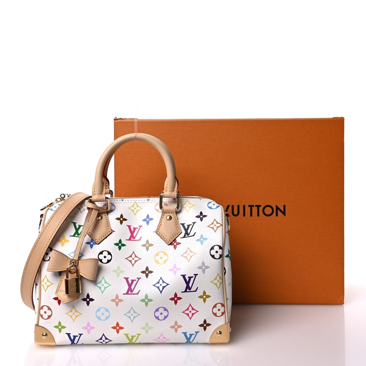 LV X TM Monogram Multicolor Speedy Bandouliere 25 White